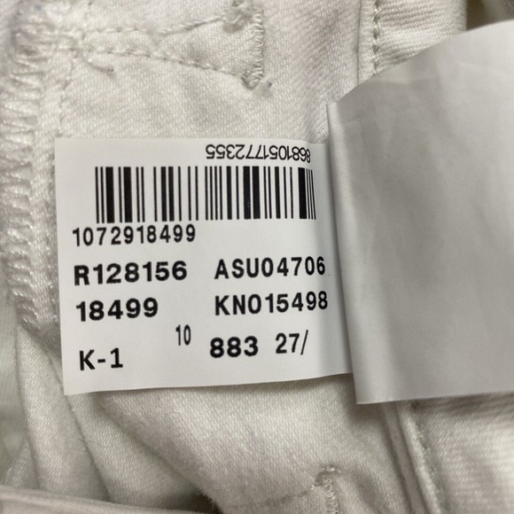 Mavi Women's Adriana Ankle Mid Rise Super‎ Skinny Stretch Size 27 White Frayed - Picture 9 of 11